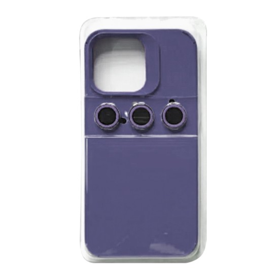 Silicone Case with Separate Camera Glass Set for Apple iPhone 15 Pro Max Blue Silicone Case with Separate Camera Glass Set for Apple iPhone 15 Pro Max Blue